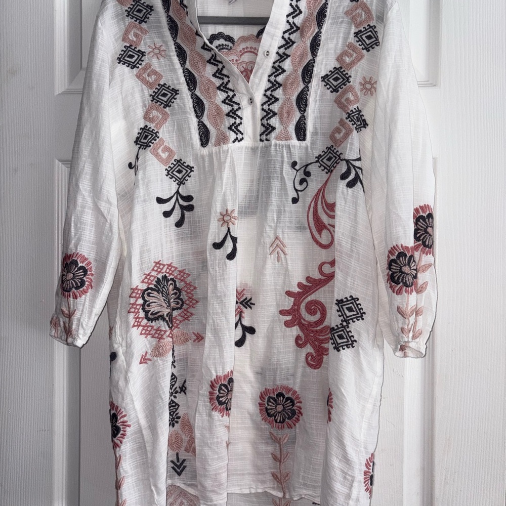 Button Yoke Filed Dress